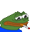 a pixel art of a frog smoking a cigarette on a white background .