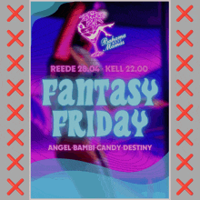 a poster advertising fantasy friday at reede