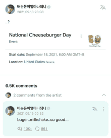 a twitter post about national cheeseburger day