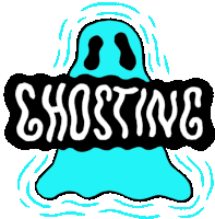 a drawing of a ghost with the word ghosting on it