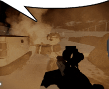 a person holding a rifle in a video game