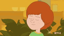 a cartoon of a boy with red hair and a netflix logo on the bottom