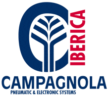 a blue and red logo for campagnola pneumatic & electronic systems