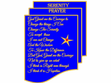 a serenity prayer with a star on it