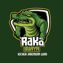 a cartoon crocodile with the words baka buaya kicker jaringan luas on the bottom