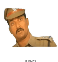 a man in a police uniform is making a funny face