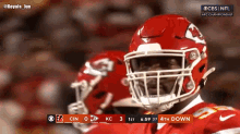 a cbs nfl broadcast of a football game between the kansas city chiefs and denver broncos