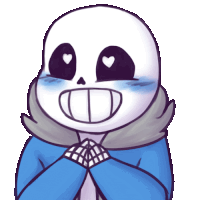 a drawing of sans with his hands folded