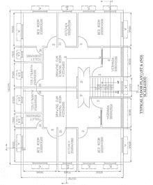 a typical floor plan of a house showing the dimensions of each room