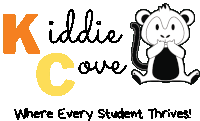 a kiddie cove logo with a monkey on it