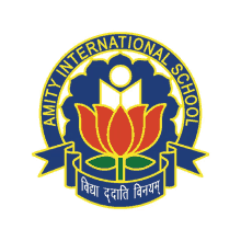 a logo for amity international school with a flower