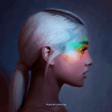 ariana grande 's no tears left to cry album cover shows a woman with colorful makeup