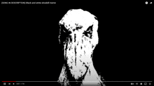 a black and white image of a monster with the words " song in description " on the bottom