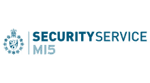 a blue logo for security service mi5 with a lion on it