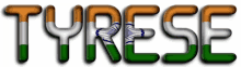 the word tyrese is written in the colors of the india flag