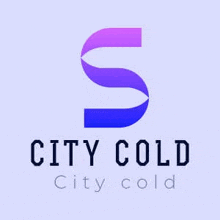 a logo for city cold city cold with a purple letter s on a purple background .