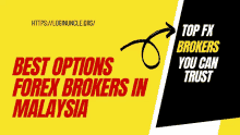 a yellow and black advertisement for top fx brokers in malaysia