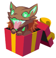 a cat with green eyes is sticking its tongue out of a gift box