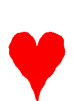 a red heart on a white background with a few lines