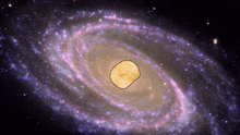 a picture of a galaxy with a potato chip in the center