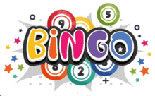 the word bingo is surrounded by bingo balls