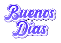 a purple and white sign that says buenos dias on a white background