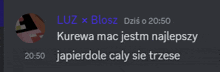 a screenshot of a discord conversation between luz and blosz