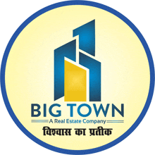 a logo for big town a real estate company in a circle