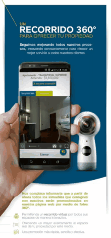 a hand is holding a cell phone with a 360 degree camera on the screen