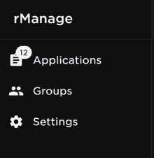 a black background with white text that says ' rmanage '