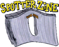 a drawing of a gray object with the words spotter zine written on it