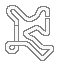 a black and white drawing of a race track in a pixel art style .