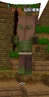 a minecraft character with a sword and a lv 83 sign