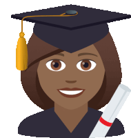 an illustration of a woman wearing a graduation cap and gown holding a diploma