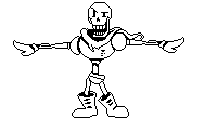 a pixel art drawing of papyrus from undertale .