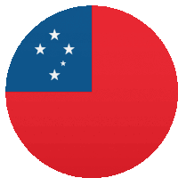 a red and blue circle with white stars in the middle