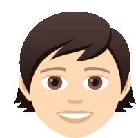 a cartoon drawing of a boy 's face with brown eyes