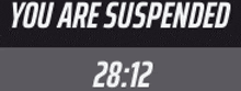 a black and white sign that says you are suspended at 21:12