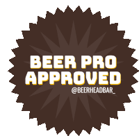 a brown sticker that says beer pro approved on it