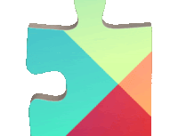 a puzzle piece with a google play logo in the background