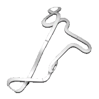 a white race track with a shadow on a white background .