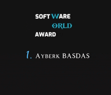 a black background with the words software orld award on it