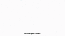 a white circle with the words follow @bitcoinht written on it