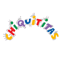 a colorful logo for chiquititas shows a rainbow of colors