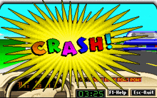 a screen shot of a video game with the words crash