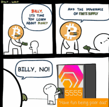 a cartoon about billy and the importance of finite supply with billy no