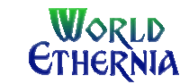 a logo for world ethernia with a white background