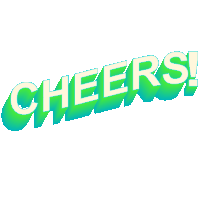 a green and white sign that says cheers on it