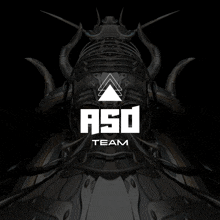 a black background with a white logo that says aso team on it