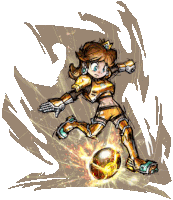 a drawing of princess daisy kicking a golden ball